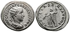 Roman Imperial Gordian III 238-244 AD. AR. Antoninianus (24 mm, 4.5 g.), Rome, 238 AD. IMP CAES M ANT GORDIANVS AVG Radiate, draped and cuirassed bust of Gordian III to right, seen from behind. Rev. I