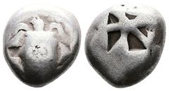Greek Islands off Attica, Aegina AR Stater (16,3mm. 11,0 g.) Circa 525-475 BC. Sea turtle. Rev. Square incuse with large skew pattern. HGC 6, 434. Very Fine.