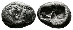 Greek Kings of Lydia, Kroisos, circa 560-546 BC. AR Siglos (14,5 x 13 mm, 5,14 g.). Sardes mint. Confronted foreparts of lion and bull with extended forelegs. Rev. Two incuse squares of unequal size, 