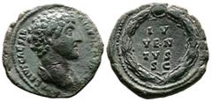 Roman Empire Marcus Aurelius. As Caesar, 139-161 AD. AE As (28 mm, 11,41 g.). Rome, 147-148 AD. AVRELIVS CAE-SAR AVG PII F COS II. Bare head of Marcus Aurelius right. Rev. IV/VEN/TVS/ S C in four line