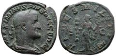 Roman Imperial Maximinus I, 'Thrax', 235-238 AD. AE Sestertius (28.8 mm, 17.3 g.). Rome, 236 AD. MAXIMINVS PIVS AVG GERM Laureate, draped and cuirassed bust of Maximinus I to right, seen from behind. 