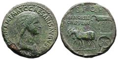 Roman Imperial Agrippina Senior, died AD 33. AE Sestertius (34 mm, 26.50 g.). Struck under Caligula, Rome mint, ca. AD 37-41. [AGRIPP]INA• M•F•MAT•C• CAESARIS• AVGVSTI, draped bust of Agrippina Senior