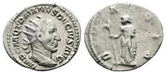 Roman Imperial Trajan Decius, AD 249 – 251. Silver Antoninianus (22.4 mm, 3.81 g.). Rome mint, 1st officina, 3rd-4th emissions, AD 250. IMP C M Q TRAIANVS DECIVS AVG, radiate and cuirassed bust of Dec
