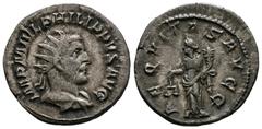 Münzen Antike Philippus Arabs 244 - 249 n. Chr. Römische Kaiserzeit (nach RIC geordnet). Antoninian, 244 - 249 n. Chr.. Antiochia 4,15g RIC IV Philip I 240A