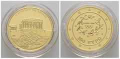 Münzen Ausland Republik 1973 - heute Griechenland. 100 Euro, 2004. Olympische Spiele Athen, Knossos 10,15g KM 207, Friedberg 37 PP