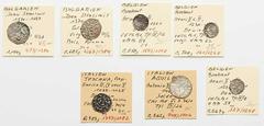 Italien, Belgien, Bulgarien Lot 7 Stück ab ca. 1039, Mittelalter, Denar, Soldo, Denier, Grossus, alle in Silber s + / ss +