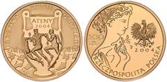 Münzen Ausland Polen Republik 200 Zloty 2004 Olympiade Athen. 15,61g. Schön 516 PP