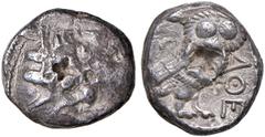Münzen Antike Tetradrachme, o. Jahr Griechenland, Attica 490-407 AV. mit Prüfkreuz im Avers und Revers.. Athen 16,35g