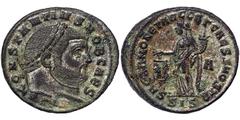 World Coins Roman Coins, Empire, Constantius I Chlorus (293-305 AD), Follis, n.d., Siscia, Ae. 9,40 g, Sear 3676, VF/A.XF