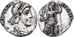 World Coins Roman Coins, Empire, Arcadius (383-408 AD), Siliqua, n.d., Milan, Ag. 0,93 g, RIC 32b, XF+