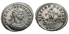 Probus. 276-282 AD. Antoninianus, 3.89g. (h). Siscia. Obv: IMP C M AVR PROBVS AVG Bust radiate, cuirassed right, seen from front. Rx: SISCIA P - ROBI AVG City-goddess of Siscia seated front on throne,