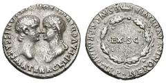 Nero and Agrippina. 54-68 AD. Denarius, 3.54g. (h). Lugdunum, 54-5 AD. Obv: AGRIPP AVG DIVI CLAVD NERONIS CAES MATER Head bare of Nero right facing draped bust of Agrippina left. Rx: NERONI CLAVD DIVI