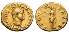 Otho. 69 AD. Aureus, 7.12g. (h). Rome. Obv: IMP M OTHO CAESAR AVG TR P Head bare right. Rx: SECVRI - TAS P R Securitas standing left holding wreath and scepter. From the same obverse die as the preced