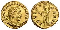 Valerian I. 253-260 AD. Aureus, 2.72g. (h). Rome. Obv: IMP C P LIC VALERIANVS AVG Bust laureate, draped, cuirassed right, seen from front. Rx: IOVI CON - SERVA Jupiter standing left holding thunderbol