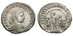 Constantine II as Caesar. 317-337 AD. Miliarense, 3.86g. (h). Nicomedia, 324-5 AD. Obv: D N CONSTANTINVS IVN NOB CAES Bust laureate, cuirassed right, seen from front, palm branch on strap of cuirass o
