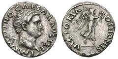 Otho. 69 AD. Denarius, 3.20g. (h). Rome. Obv: IMP M OTHO CAESAR AVG TR P Head bare right. Rx: VICTORIA - OTHONIS Victory advancing right holding wreath and palm over shoulder. BM 22, pl. 60.12 (same r