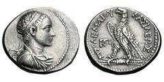 Ptolemaic Kingdom. Ptolemy V. 204-180 BC. Tetradrachm, 14.09g. (h). Uncertain Phoenician mint, 204-199 BC. Obv: Draped and diademed bust of Ptolemy V right. Dotted border. Rx: ΒΑΣΙΛΕΩΣ ΠΤΟΛΕΜΑΙΟΥ Eagl