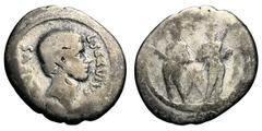 L. Servius Rufus. Denarius, 3.39g. (h). Rome, 41 BC. Obv: Head right of Servius Sulpicius Rufus with features of Brutus; LSERVIVS before, RVFVS behind. Rx: Dioscuri standing facing. Crawford 515/2. Sy