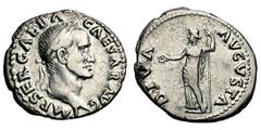 Galba. 68-69 AD. Denarius, 3.29g. (h). Rome, . Obv: IMP SER GALBA - CAESAR AVG Head laureate r. Rx: DIVA -AVGVSTA Livia standing l. holding patera and scepter. BM 8. Paris 83. Cohen 55. RIC 186 (R ). 