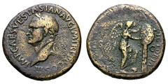 Vespasian. 69-79 AD. Sestertius, 25.15g. (h). Rome, 71 AD. Obv: IMP CAES VESPASIAN AVG P M TR P P P COS III Head laureate left. Rx: VICTORIA - [AV]GVSTI around (starting at upper right), S - C across 
