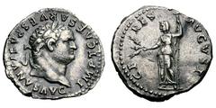 Titus. 79-81 AD. Denarius, 3.35g. (h). Rome, 79 AD. Obv: IMP T CAESAR VESPASIANVS AVG Head laureate right. Rx: CE - RES - AVGVST Ceres, veiled, standing left holding wheat ears and long torch. RIC 3 (