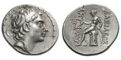 Seleucid Kingdom. Antiochus III. 223-187 BC. Tetradrachm, 16.99g. (h). Antioch, Series 3, c. 204-197 BC. Obv: Diademed head of king right. Fillet border. Rx: ΒΑΣΙΛΕΩΣ ΑΝΤΙΟΧΟΥ Apollo sitting left on o