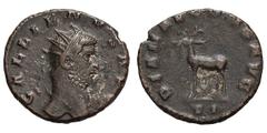 Gallienus. 253-268 AD. Antoninianus, 2.69g. (h). Siscia, c. 267-8 AD. Obv: GALLIENVS AVG Head radiate right. Rx: DIANAE CONS AVG Stag standing left, mintmark SI in exergue. Gobl 1517b (1 spec., Judenb