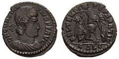 Constantius II, Four FEL TEMP REPARATIO Bronzes from Bridgnorth Hoard. 337-361 AD. (h). . Two with type Emperor in ship steered by Victory, struck before Magnentius' revolt: RIC Trier 214 (C3), 5.57g,
