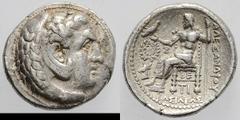 Lot of Five Greek Silver Coins. (h). . 1. Alexander the Great, tetradrachm, 16.95g, Price 3866. 2. Seleucus I, stater, 14.99g, ESM 275. 3. Seleucus II, tetradrachm, 15.08g. 4. Seleucus III, tetradrach