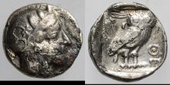 Lot of Four Greek Tetradrachms. (h). . 1. Athens, "money of necessity", 12.43g, Sv. pl. 15, 12-18. 2. Persian imitation of Athens tetradrachm, 16.93g. 3. Athens, plated New Style tetradrachm, 14.85g,C
