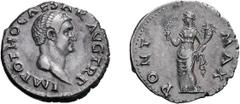 Otho. 69 AD. Denarius, 3.61g (5h). Rome, . Obv: IMP OTHO CAESAR AVG TR P Head bare right. Rx: PONT - MAX Ceres standing left holding wheat ears and cornucopia. BM 9. Paris 24. C 11 (12 Fr.). RIC 20 no