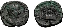 Trajan Decius. 249-251 AD. Sestertius, 16.88g (11h). Rome, . Obv: IMP C M Q TRAIANVS DECIVS AVG Bust laureate, cuirassed right, seen from front. Rx: LIBERALITAS AVG around, S C in exergue, the emperor