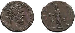 Roman Empire Didius Julianus. 193 AD. Sestertius, 20.14g (0h). Rome. Obv: IMP CAES M DID S - EVER IVLIAN AVG Head laureate right. Rx: RECTOR ORBIS S C Didius Julianus, bare-headed, togate, standing le