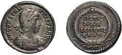 Roman Empire Constantius II. 337-361 AD. Siliqua Siliqua, 3.51g (7h). Constantinople, 351-5 AD. Obv: D N CONSTAN - TIVS P F AVG Pearl-diademed, draped, cuirassed bust right, seen from front. Rx: VOTIS