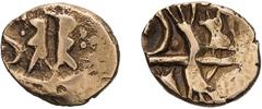 Ancient Greek Celtic Britain, Kent. Kentish geometric type, Gold Quarter Stater. Cantian F, 50-45 BC. Kentish geometric type, Gold Quarter Stater, 1.37g (11h). Obv: Large crescent and uncertain shapes
