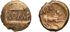 Ancient Greek Celtic, Britain, Atrebates. Tincommius. Gold Quarter Stater. c. 30-10 BC. Gold Quarter Stater, 1.18g (7h). , Third coinage, c. 20-10 BC. Obv: COM F on inset tablet . Rx: [T]IN [C], Celti