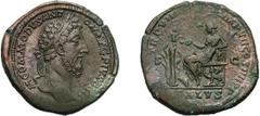 Roman Empire Commodus. Sestertius. 177-192 AD. Sestertius, 30.32g (11h). Rome, 184 AD. Obv: M COMMODVS ANT - ON AVG PIVS BRIT Head laureate right. Rx: SALVS in exergue, [P] M - TR P VIIII - IMP VII CO