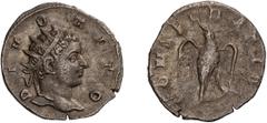 Roman Empire Divus Titus. Antoninianus. Died 81 AD. Antoninianus, 2.62g (12h). Rome, restored by Trajan Decius, 250-1 AD. Obv: DIVO TITO Radiate head of Divus Titus right. Rx: CONSECRATIO Eagle with r