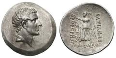 CAPPADOCIAN KINGDOM. Orophernes. (160-156 BC). Silver tetradrachm (16.82 gm). , Dated year 2 = 98 BC. Diademed head of Orophernes right / ΒΑΣΙΛΕΩΣ ΟΡΟΦΕΡΝΟΥ ΝΙΚΗΦΟΡΟΥ, Nike standing left, crowning roy