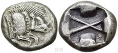 Greek Coins DYNASTS OF LYCIA. Uncertain dynast (Circa 520-470/60 BC). Stater. Obv: Forepart of boar right. Rev: Crossed lines within incuse punch. Falghera 2; SNG Copenhagen Suppl. 370 var. (boar left