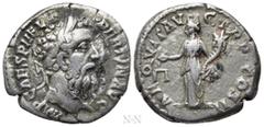 Roman Imperial Coins PERTINAX (193). Fourrèe Denarius. Rome. Obv: IMP CAES P HELV PERTIN AVG. Laureate head right. Rev: AEQVIT AVG TR P COS II. Aequitas standing left, holding scales and cornucopia. C