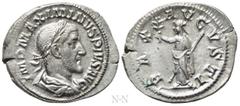Roman Imperial Coins MAXIMINUS THRAX (235-238). Denarius. Rome. Obv: IMP MAXIMINVS PIVS AVG. Laureate, draped and cuirassed bust right. Rev: PAX AVGVSTI. Pax standing left, holding branch and sceptre.