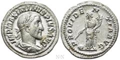 Roman Imperial Coins MAXIMINUS THRAX (235-238). Denarius. Rome. Obv: IMP MAXIMINVS PIVS AVG. Laureate, draped and cuirassed bust right. Rev: PROVIDENTIA AVG. Providentia standing left, holding cornuco