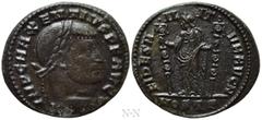 Roman Imperial Coins MAXENTIUS (307-312). Follis. Ostia. Obv: IMP C MAXENTIVS P F AVG. Laureate head right. Rev: FIDES MILITVM AVG N / MOSTP. Fides standing facing, head left, holding signum in each h