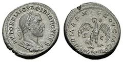 Römische Münzen Römisches Kaiserreich PHILIPPUS I. ARABS. Seleucis et Pieria, Antiochia. Tetradrachme. Belorbeerte und drapierte Büste r. Rs: Adler frontal mit geöffneten Schwingen, Kopf l. mit Kranz 
