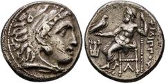 GRIECHISCHE MÜNZEN GRIECHISCHE MÜNZEN, GRIECHISCHES MUTTERLAND, KÖNIGREICH MAKEDONIEN PHILIPPOS III. ARRHIDAIOS 323-317, Ionien, Kolophon.Drachme. Herakleskopf mit Löwenfell r. Rs: Zeus thront l. mit 