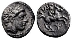 GRIECHISCHE MÜNZEN, GRIECHISCHES MUTTERLAND, KÖNIGREICH MAKEDONIEN PHILIPPOS II. 359-336, Amphipolis.Hemidrachme. Apollokopf mit Taenie r. Rs: Reiter r. Le Rider Pl. 46, 27 Var. L. korr. 2,53 g. ss Ex