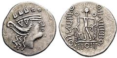 KELTEN, DONAUKELTEN, IMIT. D. TETRADR. V. THASOS. Tetradrachme. Stilisierter Dionysoskopf l. Rs: Stilisierter Herakles mit Keule steht l. Rippenlegende. OTA -, vgl. KL. IV. Kostial -. Lukanc -. 15.79g