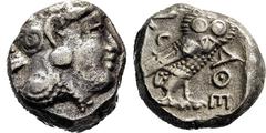 GRIECHISCHE MÜNZEN, GRIECHISCHES MUTTERLAND, ATTIKA, ATHEN. Tetradrachme. 393-295. Behelmter Athenakopf r. Rs: Eule r., dahinter Olivenzweig und Mondsichel. SNG COP. 63 ff. Svoronos Taf. 19-32. 17.15g