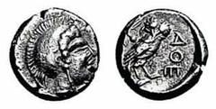 ATHEN. Hemidrachme. 5./4. Jh. Behelmter Athenakopf r. Rs: Eule r., dahinter Olivenzweig. 1,53g. Unediert?   ss-vz